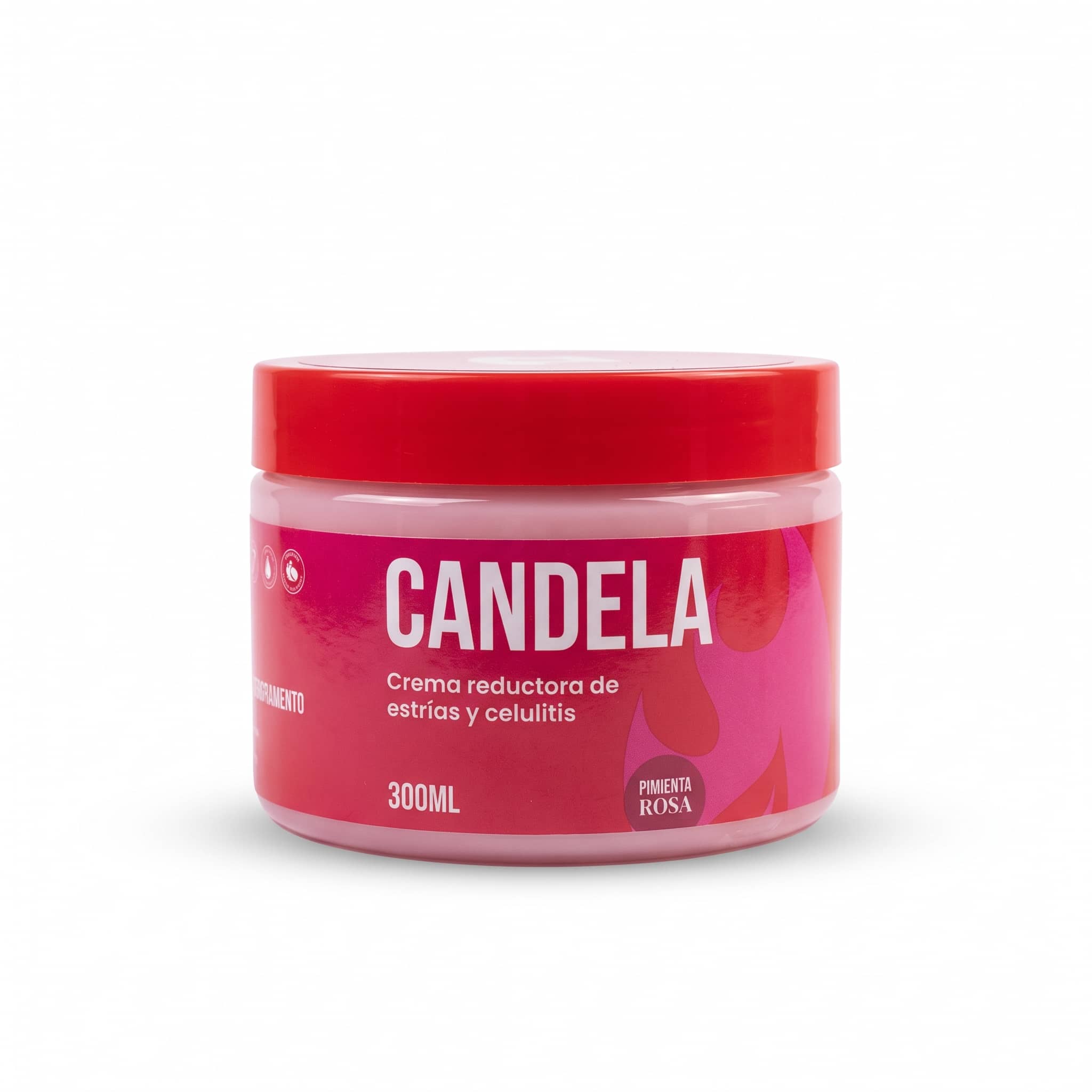 Candela Crema Reductora de Estrías y Celulitis con Pimienta Rosa 300 ml – Efecto Térmico