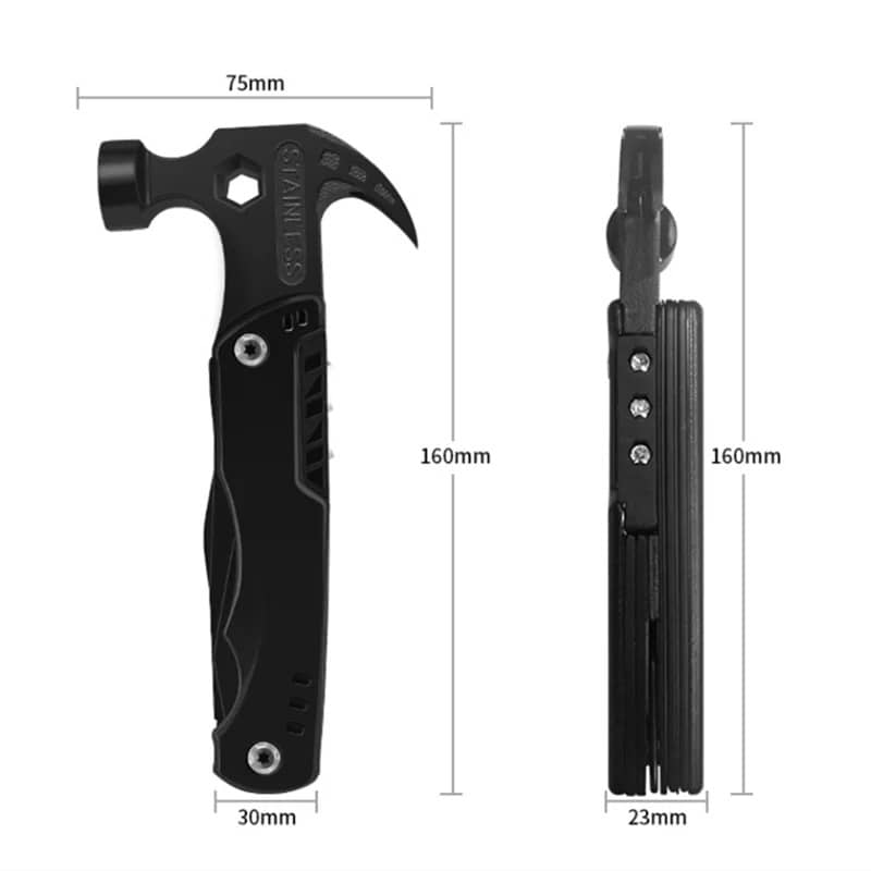 Martillo Multiherramienta Plegable de Acero Inoxidable — imagen 3