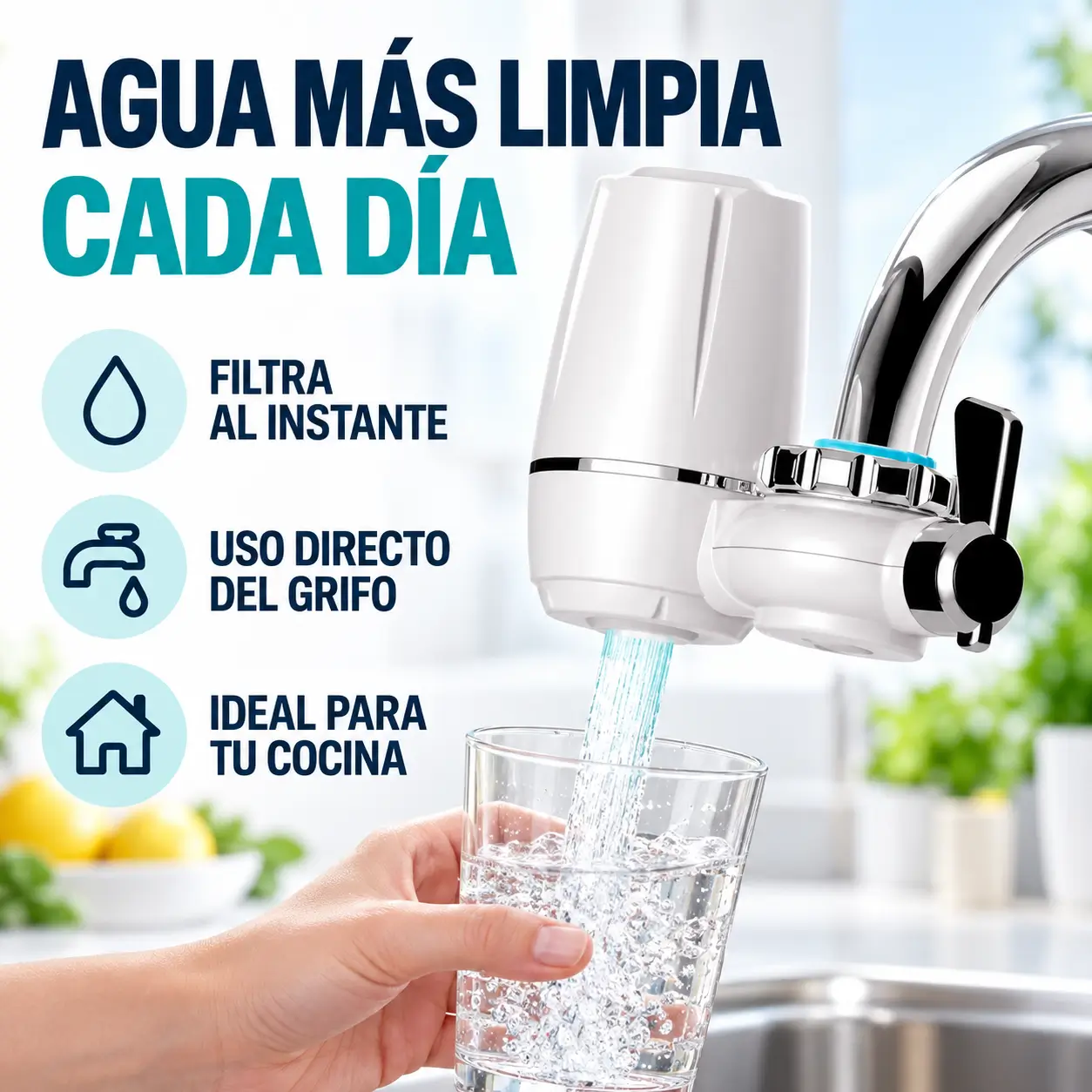Filtro Purificador de Agua para Grifo con Válvula de 2 Modos — imagen 6