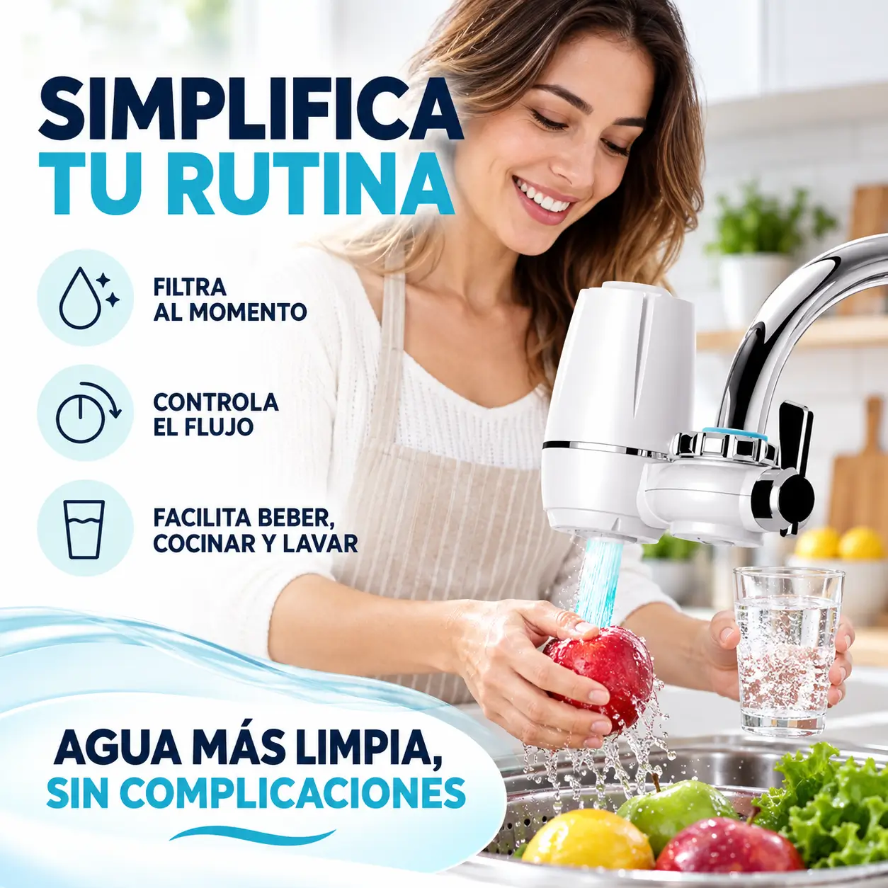 Filtro Purificador de Agua para Grifo con Válvula de 2 Modos — imagen 7