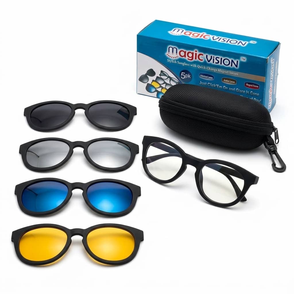 Gafas Magic Vision 5 en 1 con Lentes Magnéticos Intercambiables
